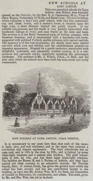 New Schools at Long Ashton, near Bristol (engraving)