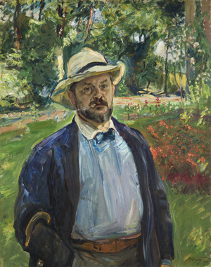 A Self-Portrait in the Garden at Godramstein, 1910 (oil on canvas)