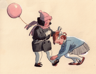 Illustration from 'Our Granddad' by Elena Blaginina, 1961 (gouache on paper)