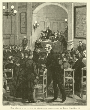 Une Seance A La Societe De Geographie Commerciale De Paris (engraving)