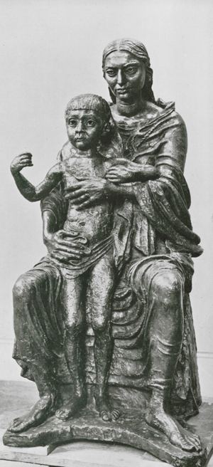 Jacob Epstein: Madonna and Child (b/w photo)