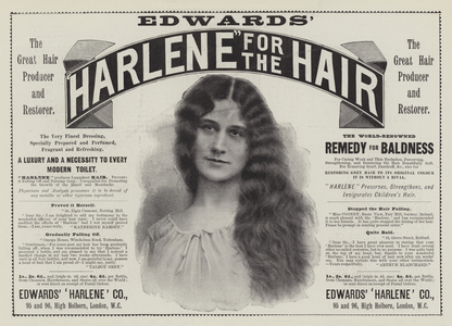 Advertisement, Edwards' Harlene (engraving)