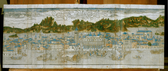 Venice with St. Marc's Square, the Doge's palace and the old campanile … (woodcut)