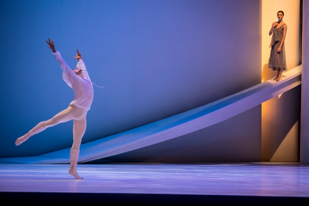 Francesco Resch as Romeo and Olga Smirnova as Juliet, 'Romeo and Juliet' performed by Ballets de Monte Carlo at Teatro de la Maestranza, Seville, Spain, 10 January 2023 (photo)