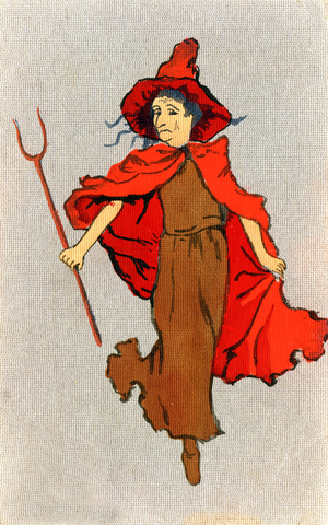 Witch, Hungary 1909 (postcard)