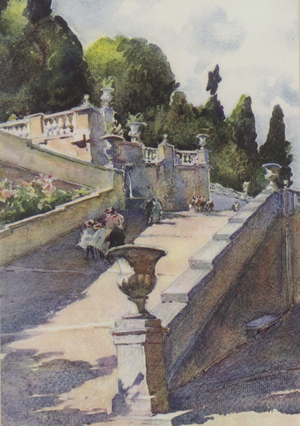 Frascati,  Villa Torlonia (colour litho)