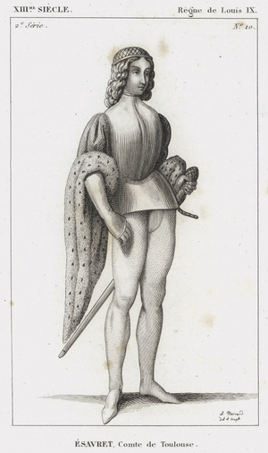 XIII Siecle, Regne de Louis IX, Esavret, Comte de Toulouse (engraving)