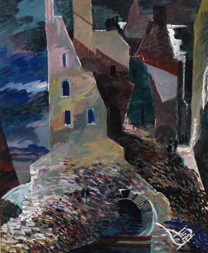 Street Scene by River, 1946 (w/c on paper)
