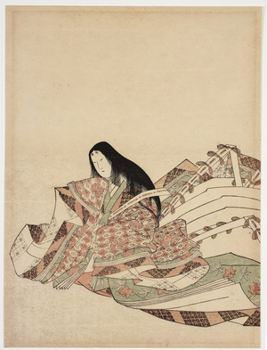 Seated Noble Woman, early 1800's (woodblock print)