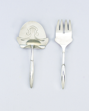 Modell 1 fish knife and fork, designed 1903 (white metal)