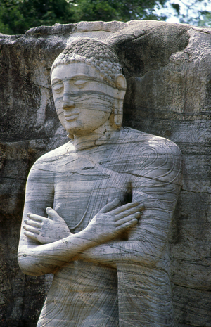 Sri Lanka: Standing Buddha at Gal Vihara, Polonnaruwa (photo)