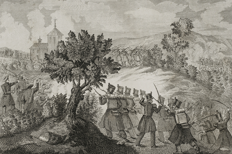Spain. First Carlist War (1833-1840). Basque Country. Armed action near La Antigua.