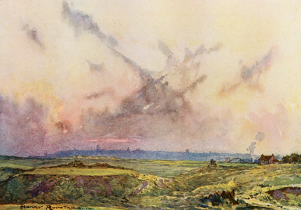 Golf Courses: St Andrews, the town in the distance (colour litho)