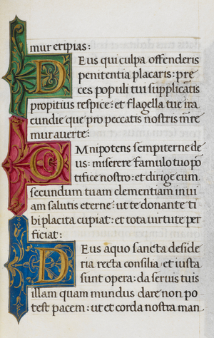 Text page with decorated initials