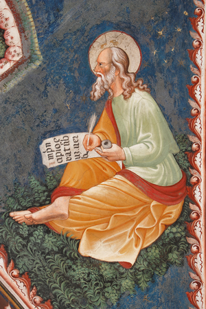 "St John Evangelist" writing "In principio erat Verbum", c.1420 (fresco)