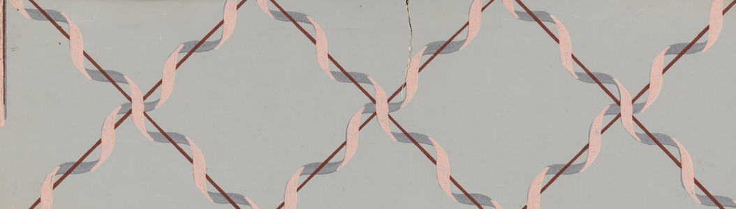 Ribbon & Bar (Grey, Red, Pink), 1938 (colour litho)