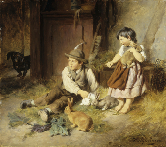 An Unwelcome Visitor (oil on panel)