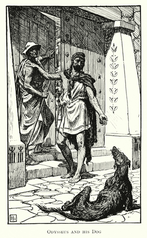 Odyssey: Odysseus and his Dog (engraving)