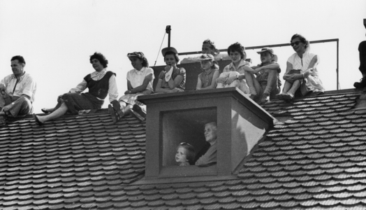The Winegrowers' Festival in Vevey, 1955 (b/w photo)