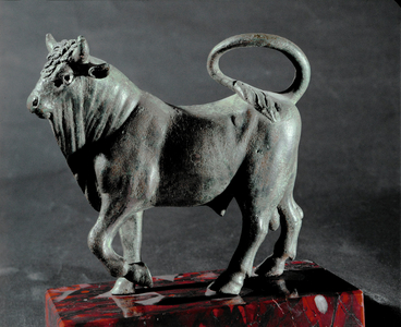 Walking bull. Bronze statuette ) from Tortosa, Spain …