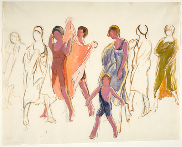 Bathers on the Beach, c.1919 (w/c on paper)