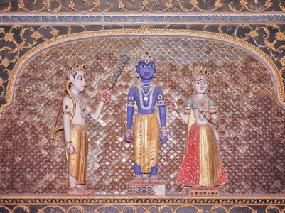 Hindu shrine, interior, Bikanir Fort, Bikanir, Rajasthan, India, 1973 (photo)