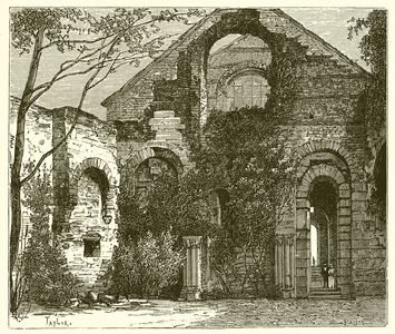 Ruins of the palais des Thermes (engraving)