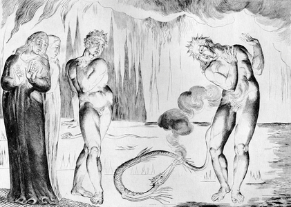 Buoso Attacked By Francesco Di Cavalcanti by William Blake