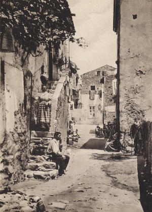Taormina, Via Bastione (b/w photo)