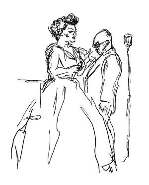 Hindemith conducting 1953 (drawing)