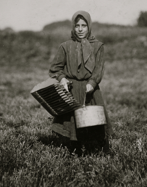 Carrie Maderyos ready to pick. Said 12 years old - 2nd year picking. 1911 (photo)
