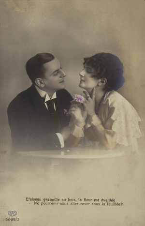 Flirting couple (colour photo)