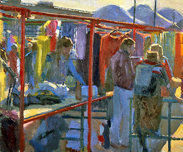 Clothes Market (oil on canvas)