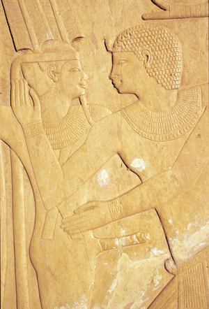 Sesostris I embraces Amon-Kamutef, Karnak Temple (photo)