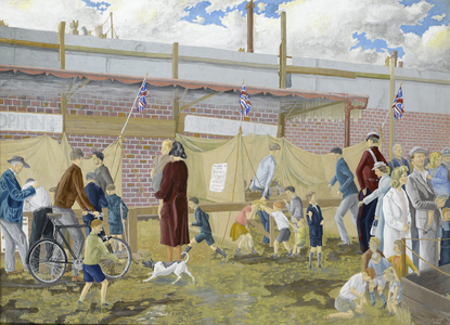 Wartime Fete, 1943 (gouache on paper)