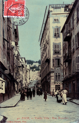 A street in the old city, Nice, Postcard, 1905