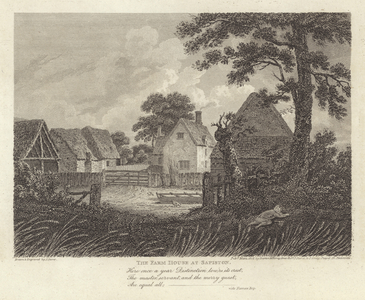 Robert Bloomfield, poet: The Farm House at Sapiston (engraving)