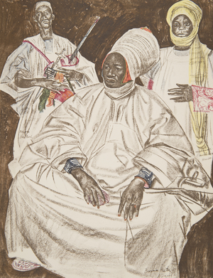 Barma Mata, Sultan de Zinder, from Dessins et Peintures d'Afrique, executes au cours de l'expedition Citroen Centre Afrique, deuxieme mission Haardt Audouin-Dubreuil,  pub. Paris, 1927 (colour litho)