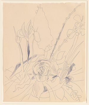 Still Life, Flowers, c.1956 (ink on paper)