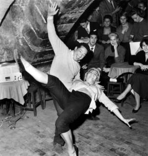 Henri Salvador and Mimi Brilli Dancing Rock, Paris, September 20, 1956 (b/w photo)
