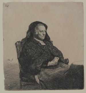 Rembrandt's Mother, c.1631 (etching on laid paper)