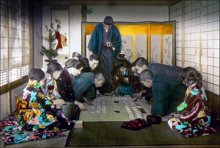 Japan: A game of chance in Old Japan, c.1916