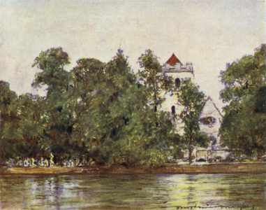 Bisham Church (colour litho)