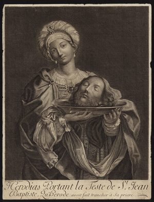 Salome carrying the head of St John the Baptist on a plate (engraving)