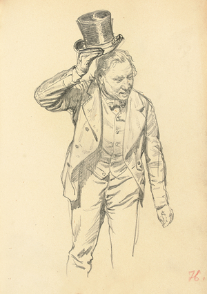 Man Tipping his Hat, c. 1872-1875 (pencil on paper)