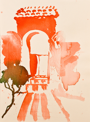 Red gate, 2016 (watercolour)