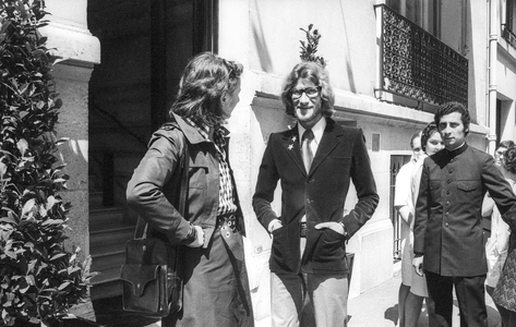 Yves Saint Laurent in Paris, July 26, 1971 (b/w photo)