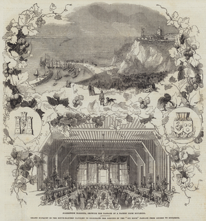 Grand Banquet in the South-Eastern Pavilion to celebrate the Opening of the "Six Hour" Passage from London to Boulogne (engraving)