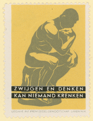 Silent contemplation can offend nobody (colour litho)