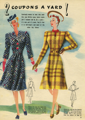 Dress Patterns Magazine Plate, UK, 1940s